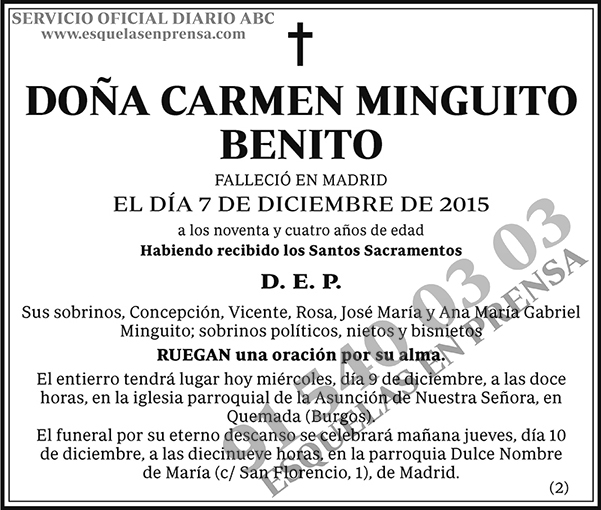Carmen Minguito Benito